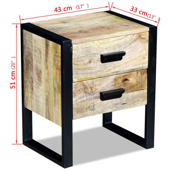 Masă laterală cu 2 sertare din lemn solid de mango, 43x33x51 cm - WALTI WALTI