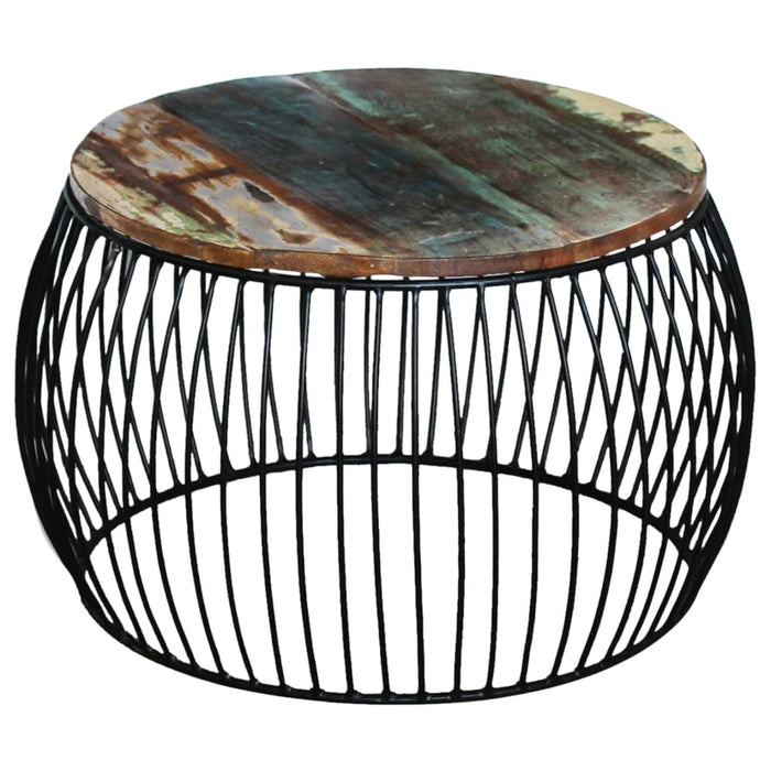 Măsuță de cafea, 68x37 cm, lemn masiv reciclat, rotund - WALTI WALTI