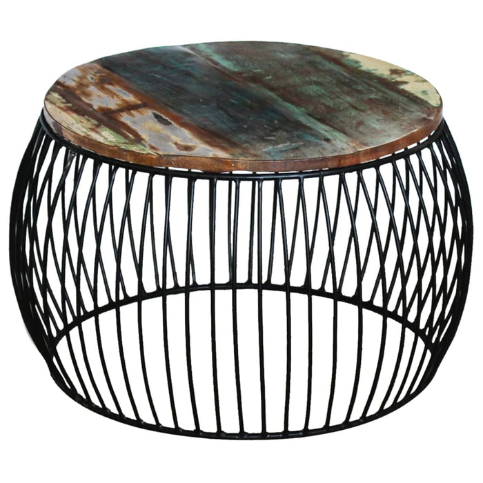 Măsuță de cafea, 68x37 cm, lemn masiv reciclat, rotund - WALTI WALTI