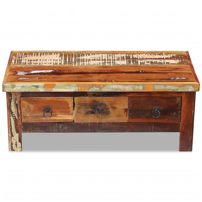 Măsuță de cafea cu sertare, 90x45x35 cm, lemn solid reciclat - WALTI WALTI