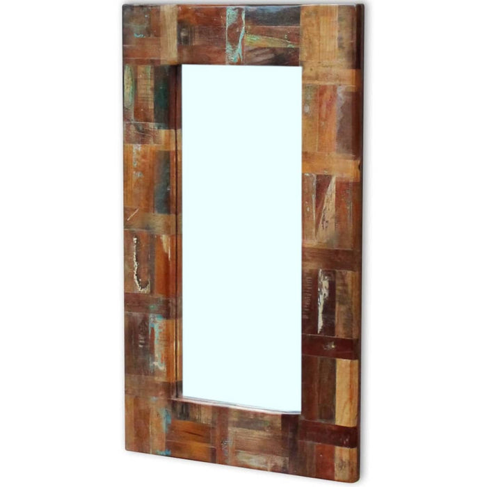 Oglindă, 80x50 cm, lemn masiv reciclat WALTI