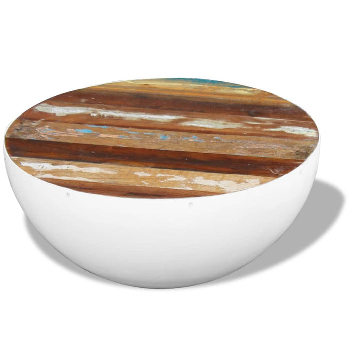 Măsuță de cafea în formă de bol 60x60x30 cm lemn masiv reciclat - WALTI WALTI
