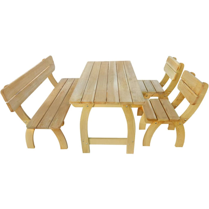 Set mobilier de exterior, 4 piese, lemn de pin tratat - WALTI WALTI