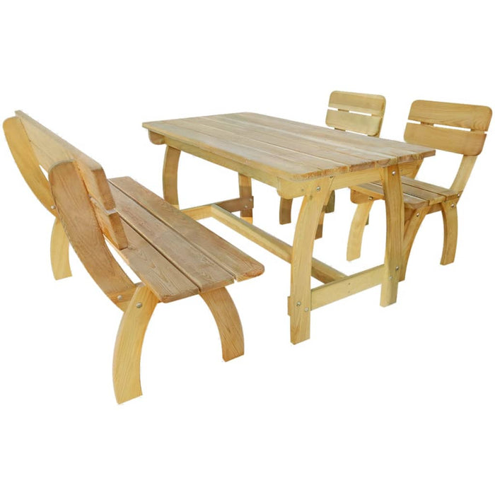 Set mobilier de exterior, 4 piese, lemn de pin tratat - WALTI WALTI