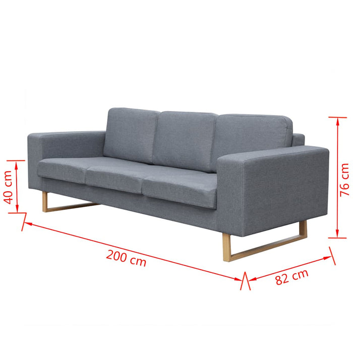Set canapea cu 2 locuri și 3 locuri, gri deschis WALTI