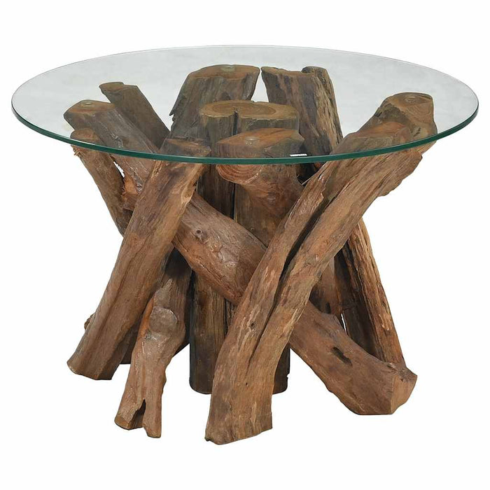 Măsuță de cafea, 60 cm, lemn masiv de tec erodat - WALTI WALTI