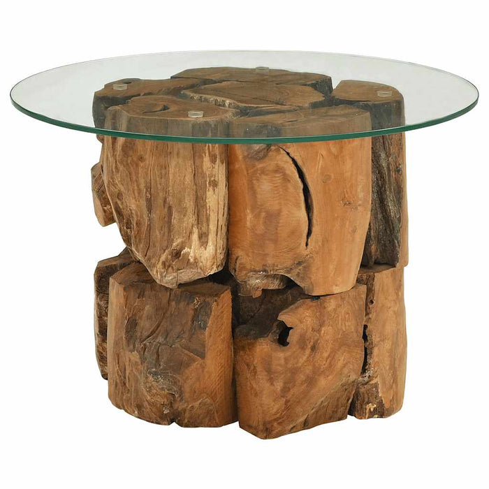 Măsuță de cafea, 60 cm, lemn masiv de tec erodat - WALTI WALTI