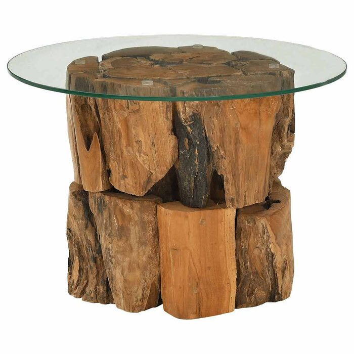 Măsuță de cafea, 60 cm, lemn masiv de tec erodat - WALTI WALTI