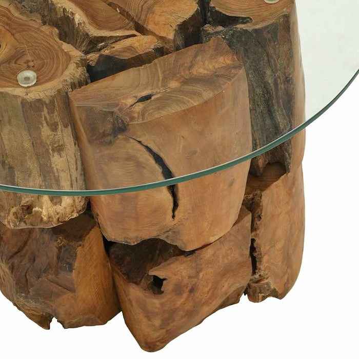 Măsuță de cafea, 60 cm, lemn masiv de tec erodat - WALTI WALTI