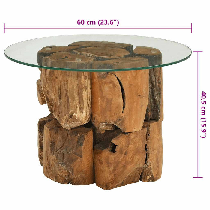 Măsuță de cafea, 60 cm, lemn masiv de tec erodat - WALTI WALTI