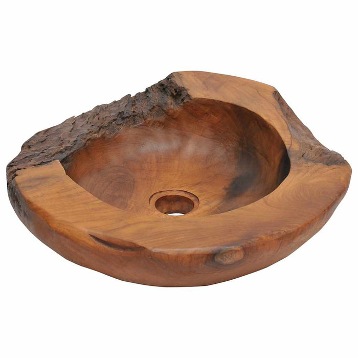 Chiuvetă de baie din lemn masiv de tec, 45 cm WALTI