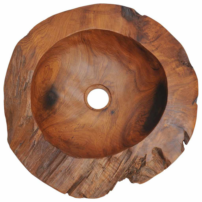 Chiuvetă de baie din lemn masiv de tec, 45 cm WALTI