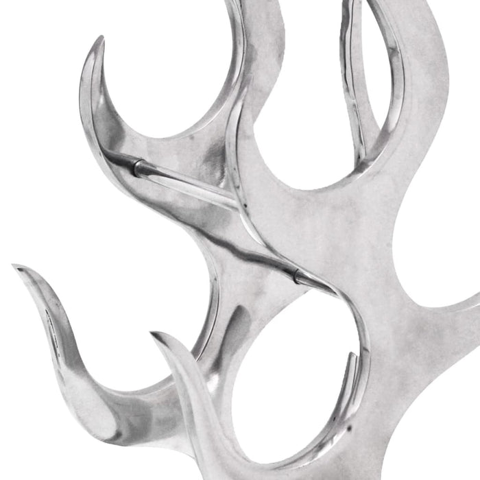 Raft pt. vinuri din aluminiu argintiu, formă flacără, 9 sticle - WALTI WALTI