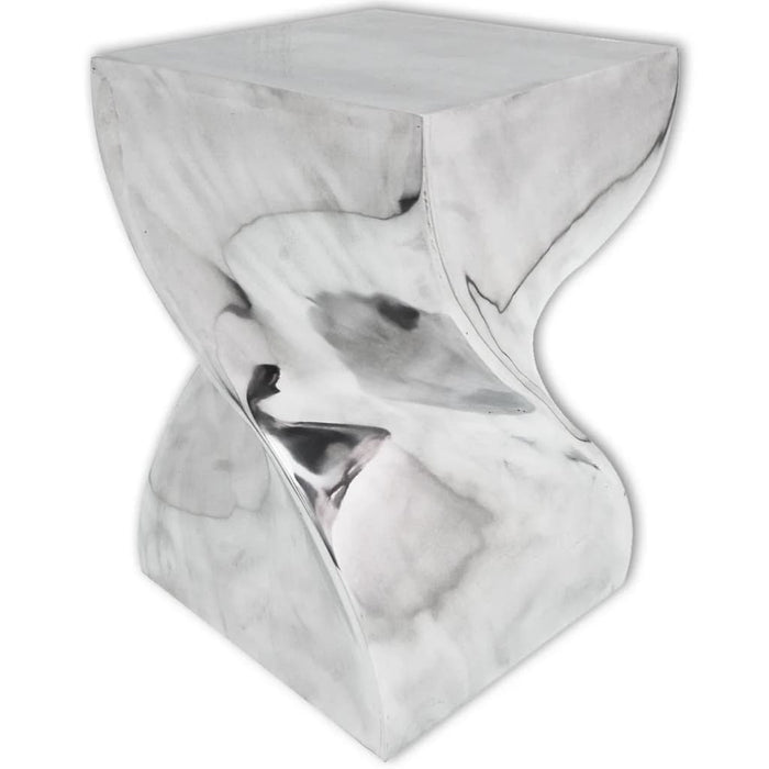 Scaun/Masă laterală cu formă răsucită, aluminiu, argintiu WALTI