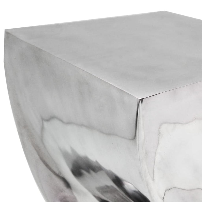Scaun/Masă laterală cu formă răsucită, aluminiu, argintiu WALTI
