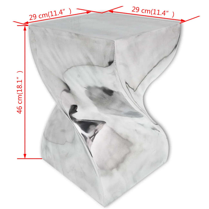 Scaun/Masă laterală cu formă răsucită, aluminiu, argintiu WALTI
