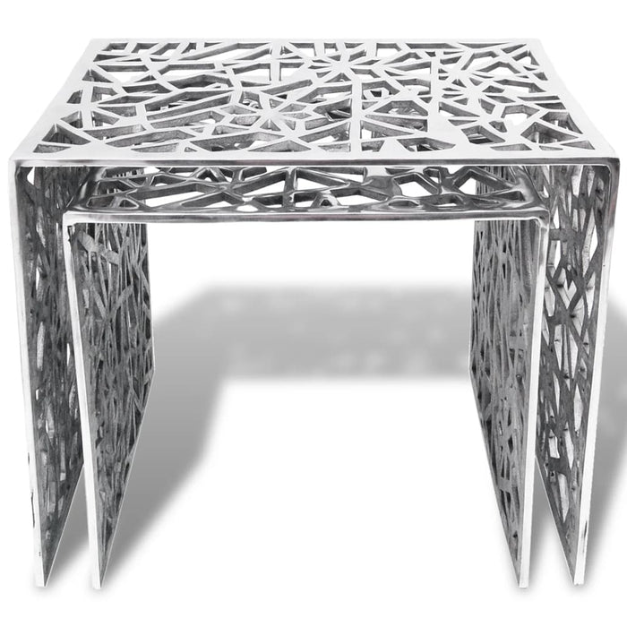 Set de mese laterale 2 buc. Pătrat Aluminiu Argintiu - WALTI WALTI