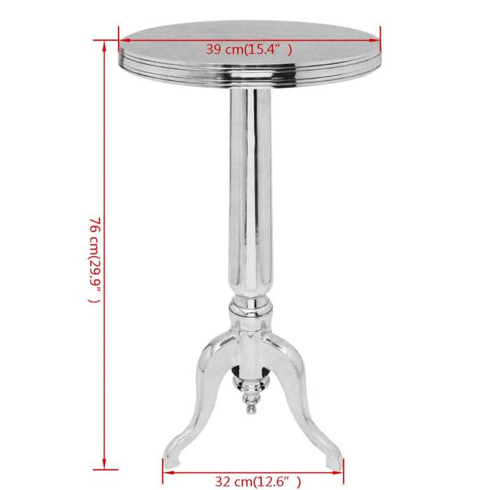 Masă laterală rotundă din aluminiu, argintiu - WALTI WALTI