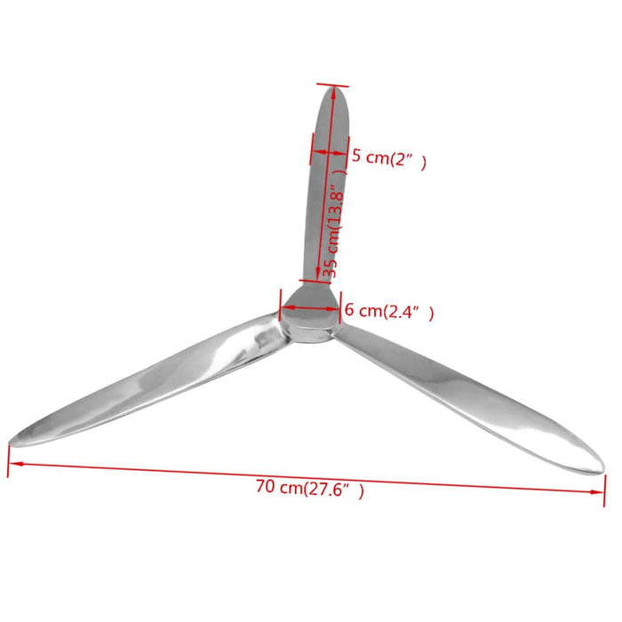 Decorațiune de perete elice din aluminiu, argintiu, 70 cm - WALTI WALTI