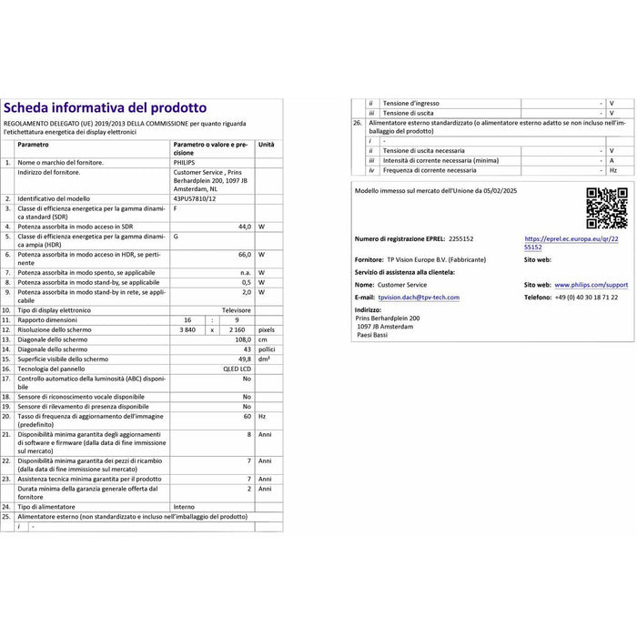 Smart TV Philips 43PUS7810/12 43"  (109 cm) 4K Ultra HD LED HDR QLED - WALTI WALTI