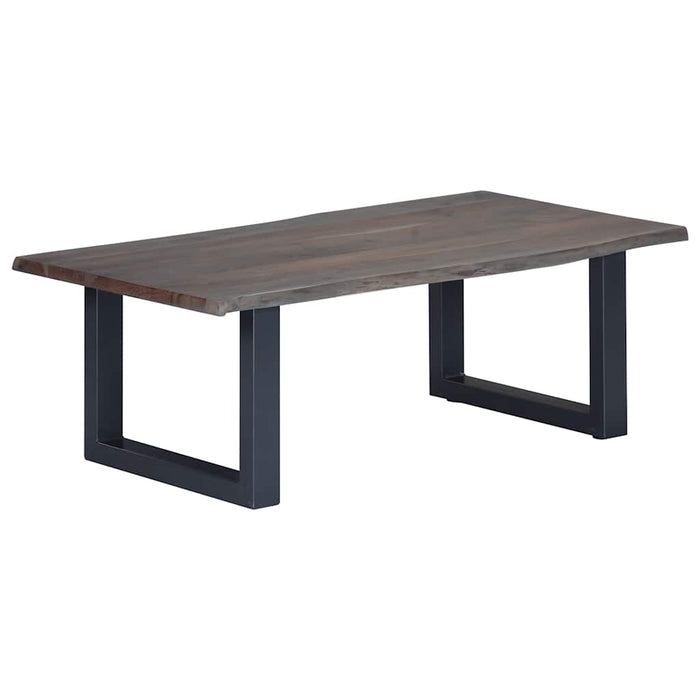 Masă cafea, muchii naturale gri 115x60x40 cm, lemn masiv acacia WALTI