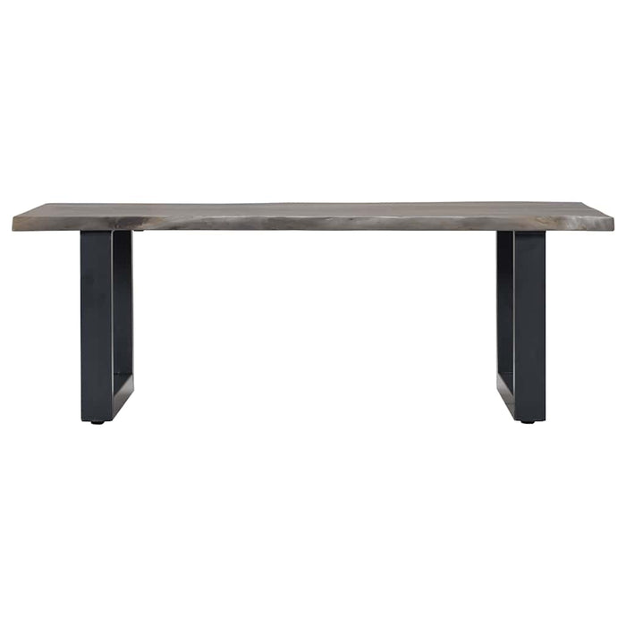 Masă cafea, muchii naturale gri 115x60x40 cm, lemn masiv acacia WALTI