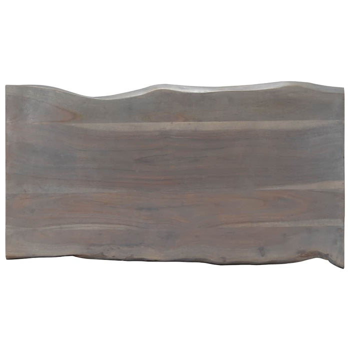 Masă cafea, muchii naturale gri 115x60x40 cm, lemn masiv acacia WALTI