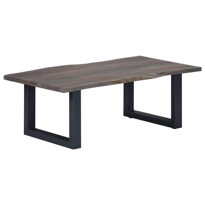 Masă cafea, muchii naturale gri 115x60x40 cm, lemn masiv acacia WALTI