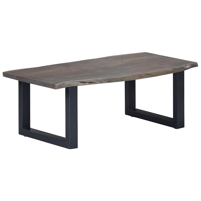 Masă cafea, muchii naturale gri 115x60x40 cm, lemn masiv acacia WALTI