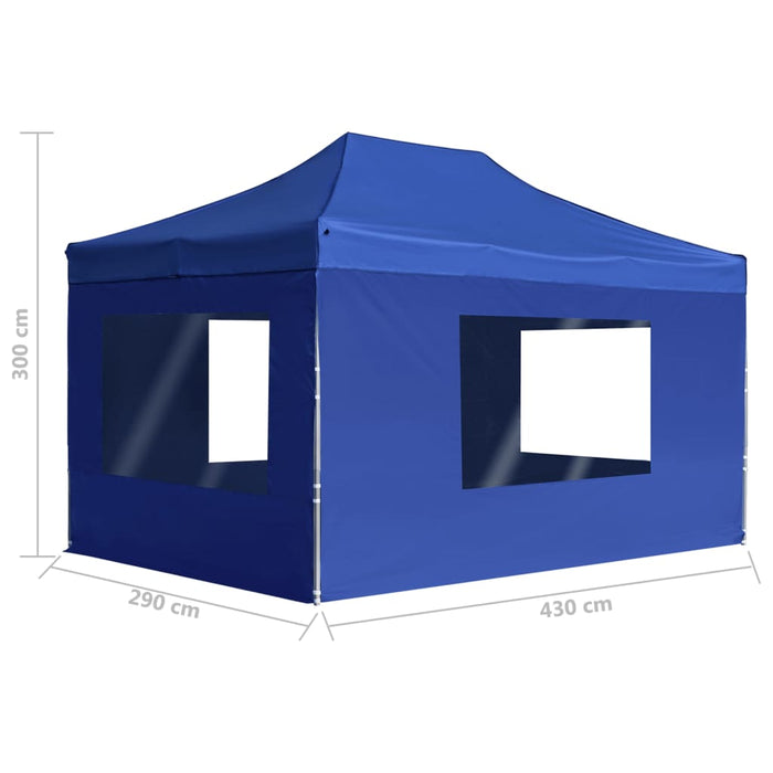 Cort de petrecere pliabil cu pereți albastru, 4,5x3 m, aluminiu - WALTI WALTI