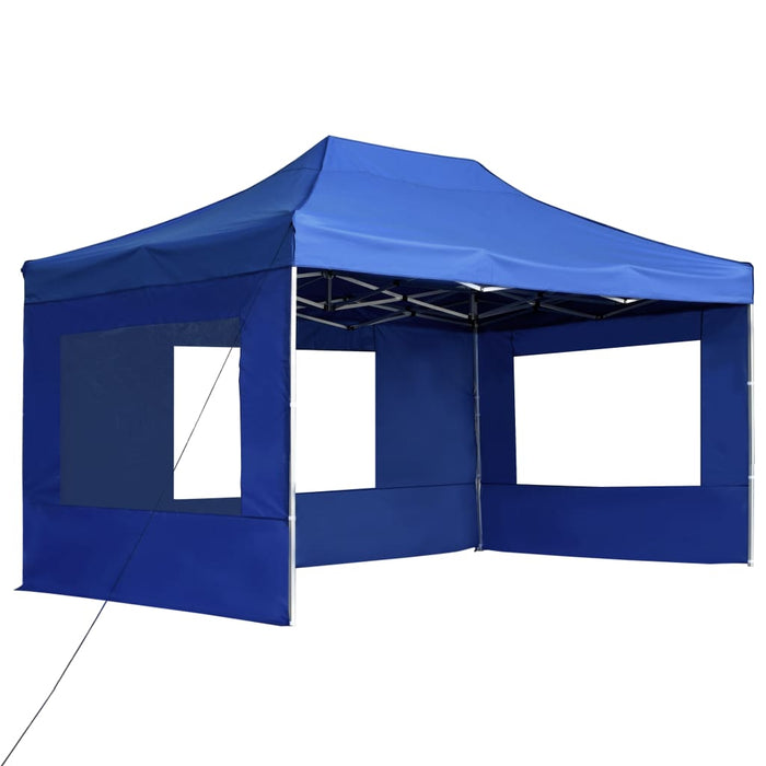 Cort de petrecere pliabil cu pereți albastru, 4,5x3 m, aluminiu - WALTI WALTI
