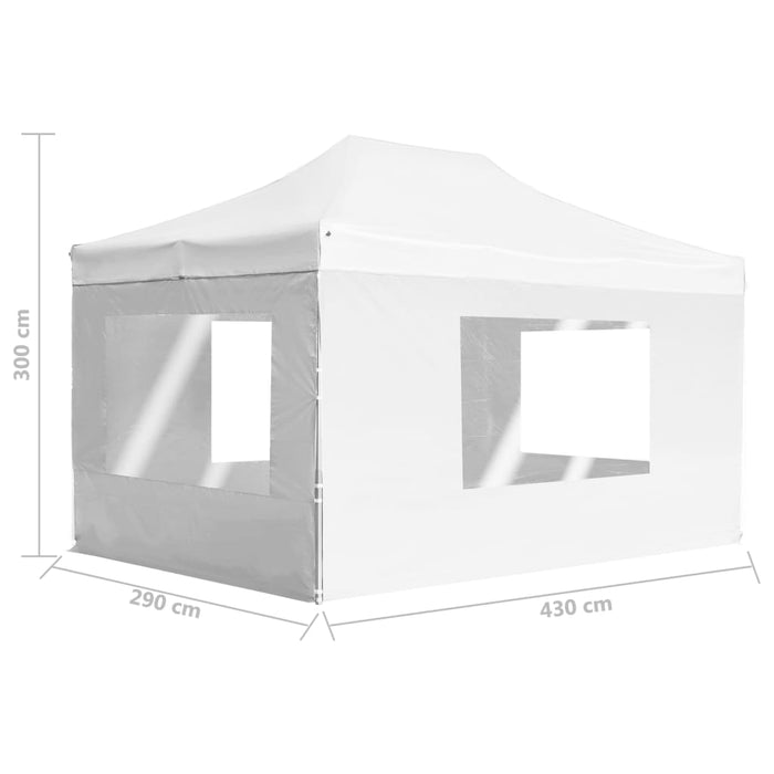 Cort de petrecere pliabil cu pereți, alb, 4,5 x 3 m, aluminiu - WALTI WALTI