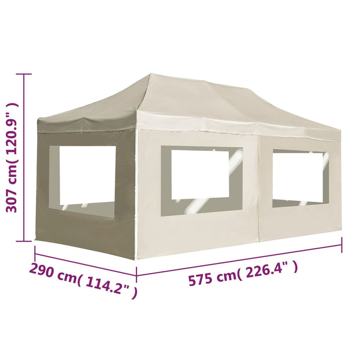 Cort de petrecere pliabil cu pereți, crem, 6 x 3 m, aluminiu - WALTI WALTI