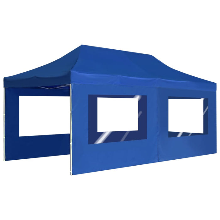 Cort de petrecere pliabil cu pereți, albastru, 6x3 m, aluminiu - WALTI WALTI