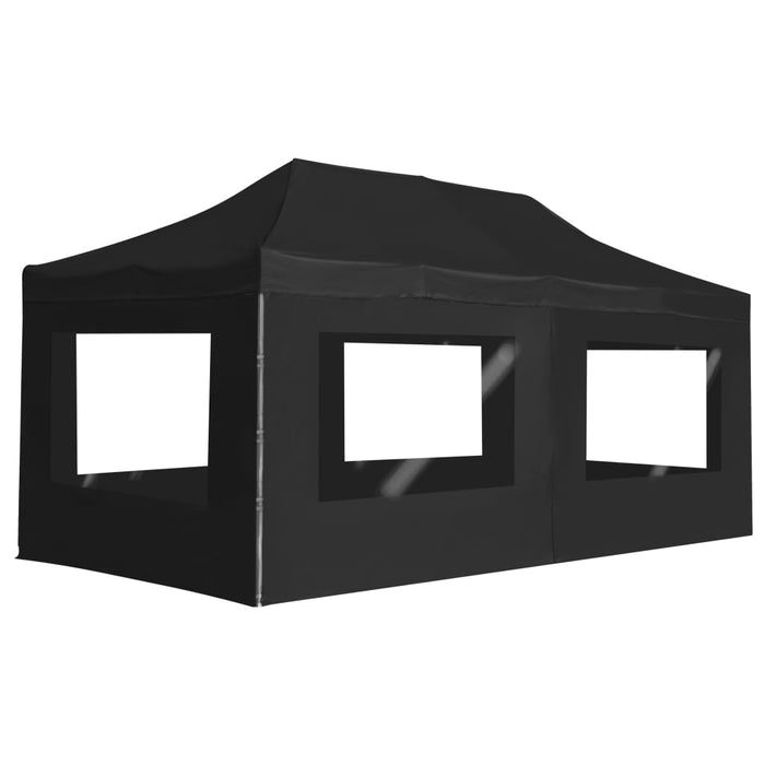 Cort de petrecere pliabil cu pereți, antracit, 6x3 m, aluminiu WALTI