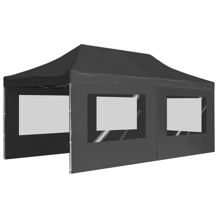 Cort de petrecere pliabil cu pereți, antracit, 6x3 m, aluminiu WALTI