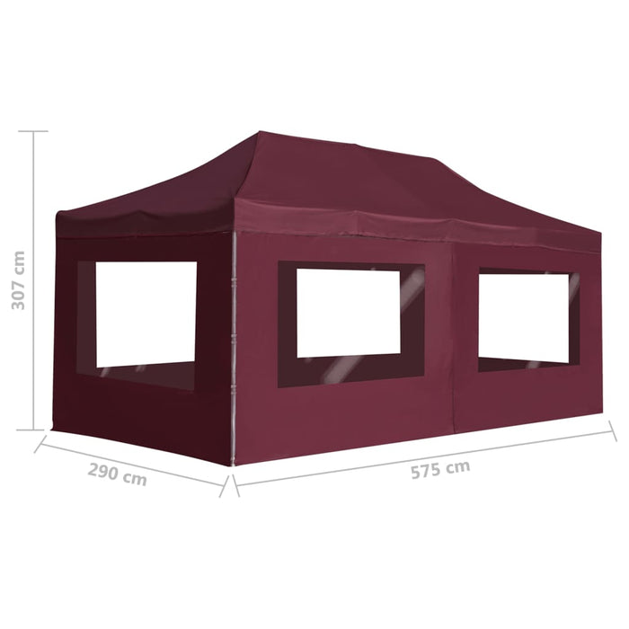 Cort de petrecere pliabil cu pereți, roșu vin, 6x3 m, aluminiu - WALTI WALTI