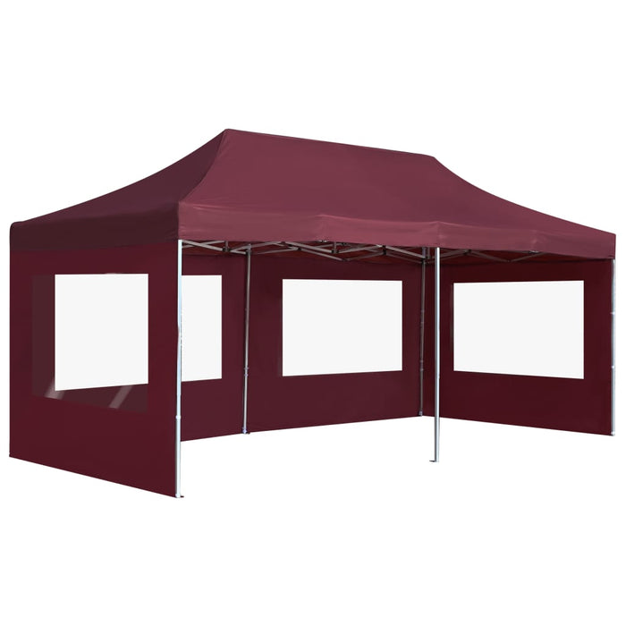 Cort de petrecere pliabil cu pereți, roșu vin, 6x3 m, aluminiu - WALTI WALTI