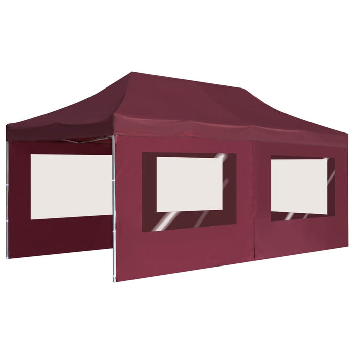 Cort de petrecere pliabil cu pereți, roșu vin, 6x3 m, aluminiu - WALTI WALTI