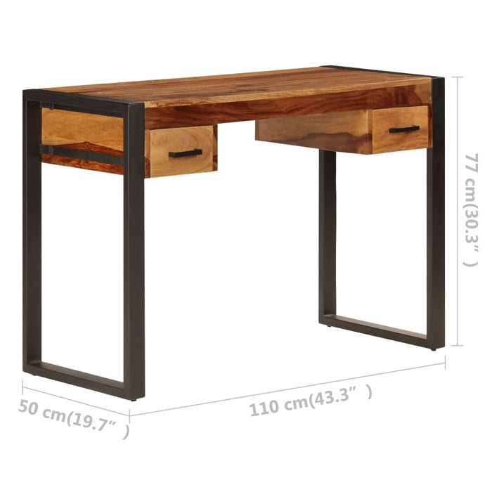 Birou cu 2 sertare, 110 x 50 x 77 cm, lemn masiv de acacia - WALTI WALTI