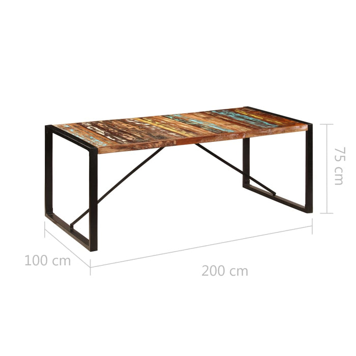 Masă de bucătărie, 200 x 100 x 75 cm, lemn masiv reciclat WALTI