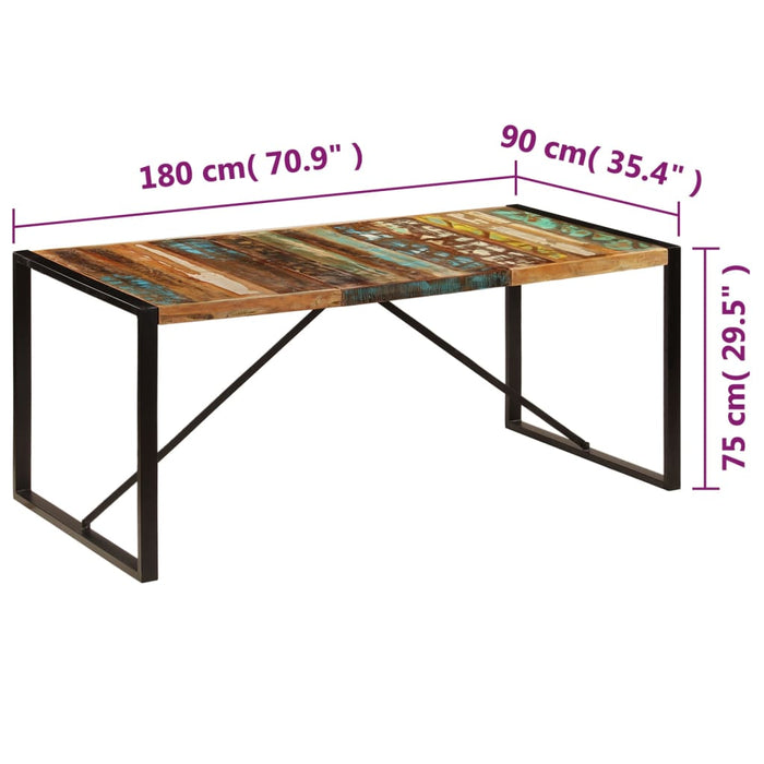 Masă de bucătărie, 180 x 90 x 75 cm, lemn masiv reciclat WALTI