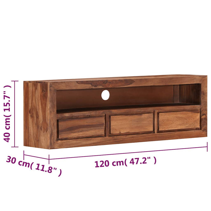Comodă TV, 120x30x40 cm, lemn masiv de acacia WALTI