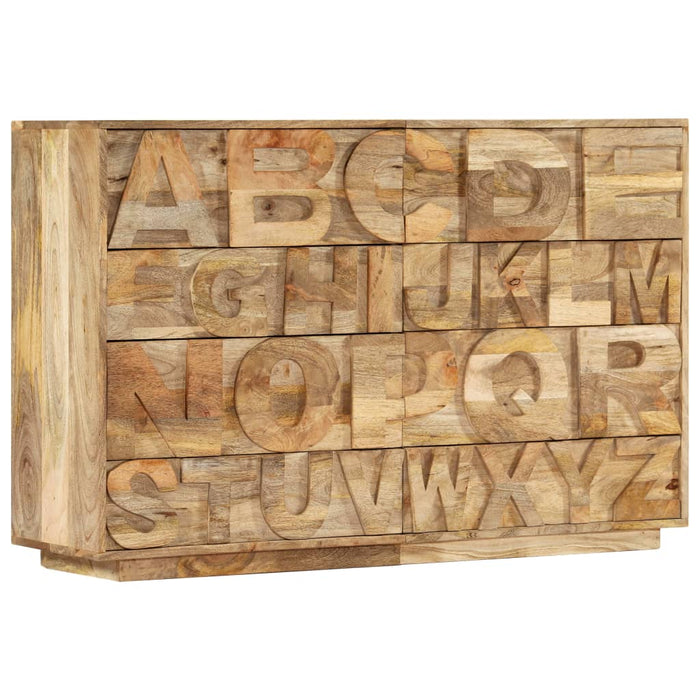 Comodă alfabet cu 6 sertare, 120x35x79 cm, lemn masiv de mango WALTI