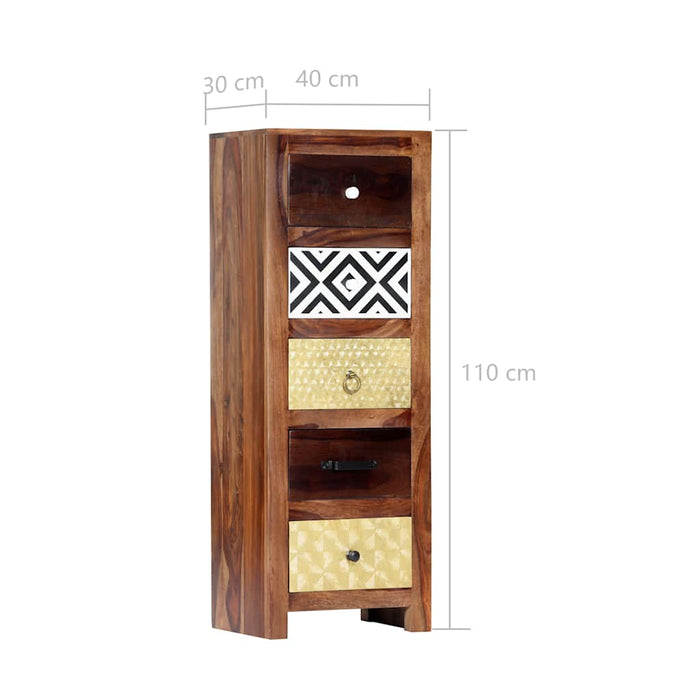 Dulap lateral, 40 x 30 x 110 cm, lemn masiv de acacia WALTI