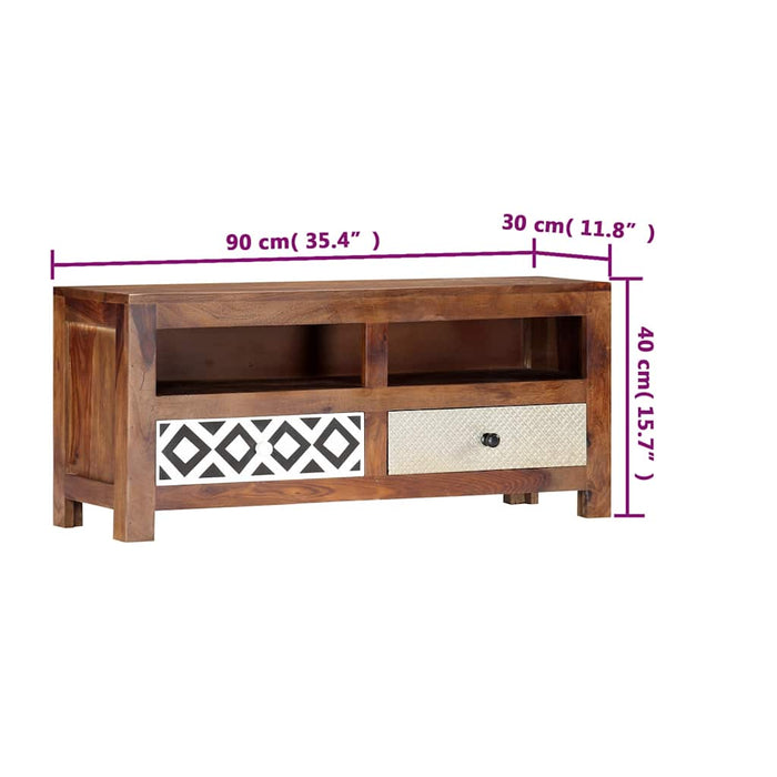 Comodă TV, 90 x 30 x 40 cm, lemn masiv de acacia WALTI