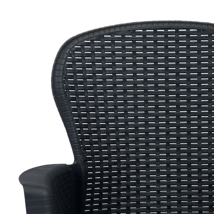 Scaune de grădină cu perne 2 buc. antracit plastic aspect ratan - WALTI WALTI