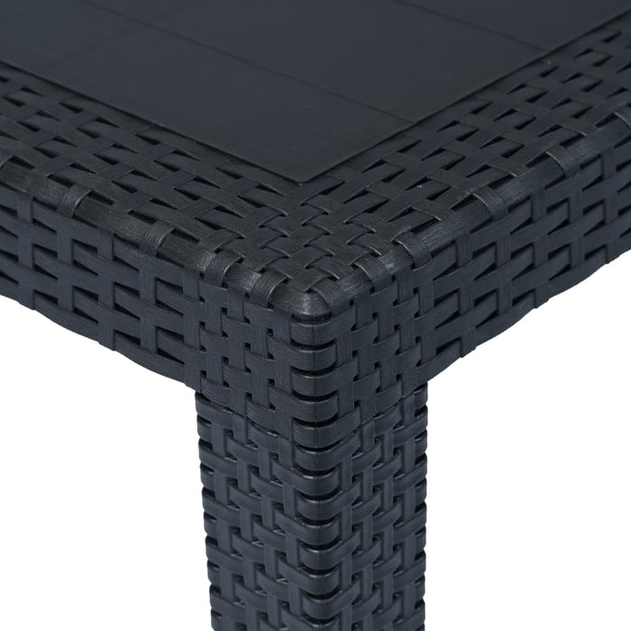 Masă de grădină, antracit, 79x79x72 cm, plastic, aspect ratan - WALTI WALTI