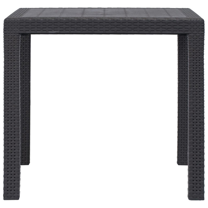 Masă de grădină, maro, 79x79x72 cm, plastic, aspect ratan - WALTI WALTI