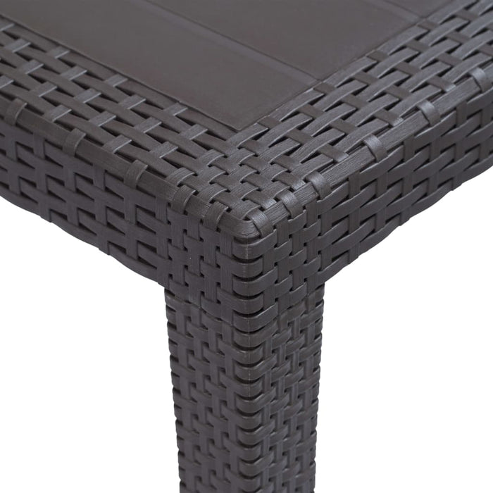 Masă de grădină, maro, 79x79x72 cm, plastic, aspect ratan - WALTI WALTI
